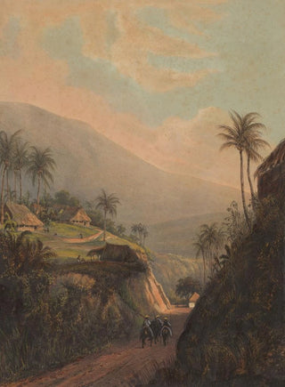 Johan Conrad Greive - Gezicht op een weg naar de vallei van Salak op Java Weg van buitenzorg naar de vallei van de Salak.webp