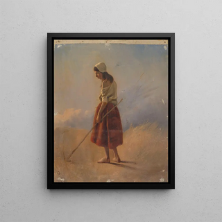 Johan Danil Koelman - Staande boerenmeisje met stok.webp