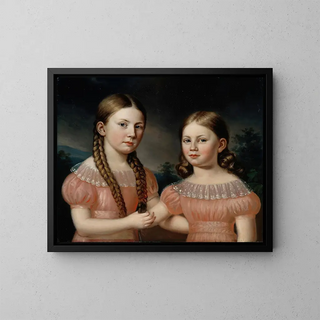 Jacobina and Helena Simelius - Johan Erik Lindh — framed artwork on a wall
