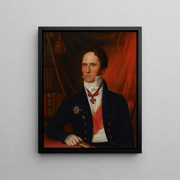 Portrait of Baron Carl Johan Walleen - Johan Erik Lindh — framed artwork on a wall
