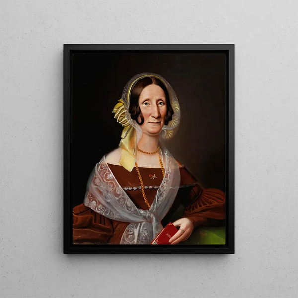 Portrait of the author Sara Wacklin - Johan Erik Lindh — framed artwork on a wall