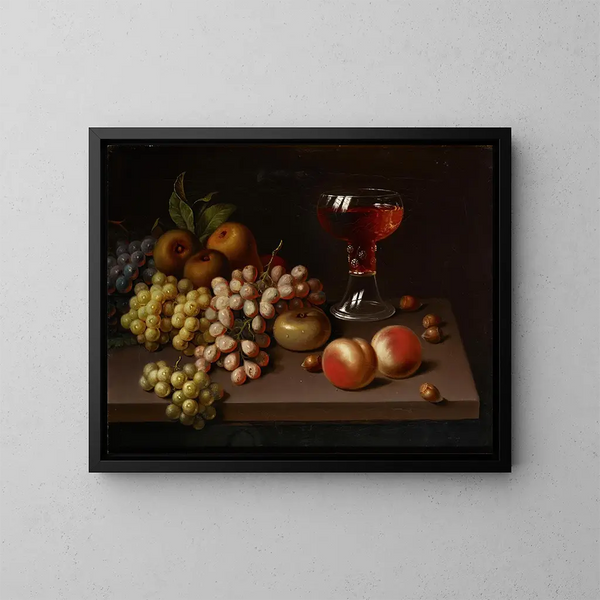 Still life with fruits after Jac Stockmann - Johan Erik Lindh — framed artwork on a wall