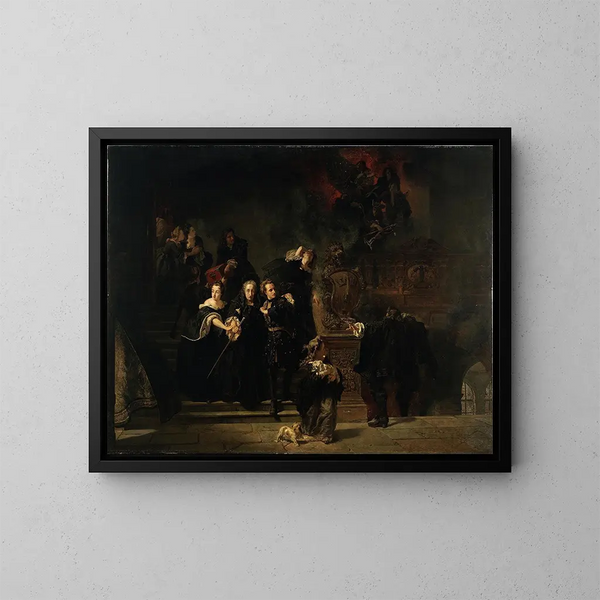 L'incendie du Palais Royal de Stockholm, 7 mai 1697 - Johan Fredrik Höckert — framed artwork on a wall