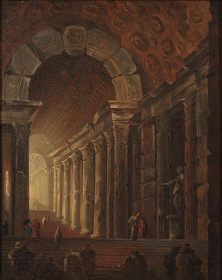 Johan Gottlob Brusell - A Vaulted Staircase Architectural Piece.webp