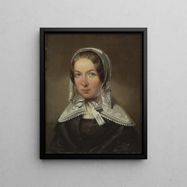 Fredrika Bremer 1801-1865 - Johan Gustaf Sandberg — framed artwork on a wall