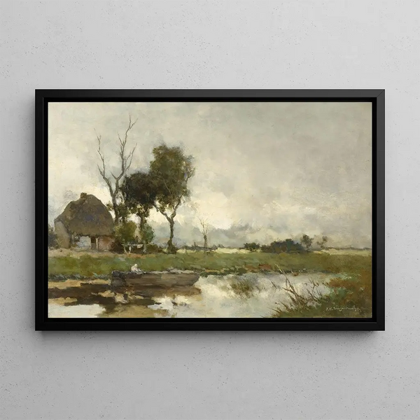 Autumn Landscape - Johan Hendrik Weissenbruch — framed artwork on a wall