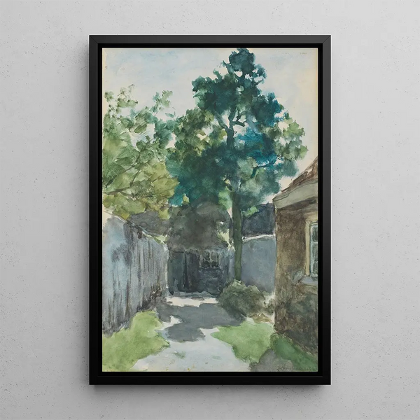 Sunny Cour Painting - Johan Hendrik Weissenbruch — framed artwork on a wall