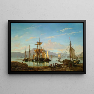 Johan Jacob Bennetter - Ships In A Harbor.webp