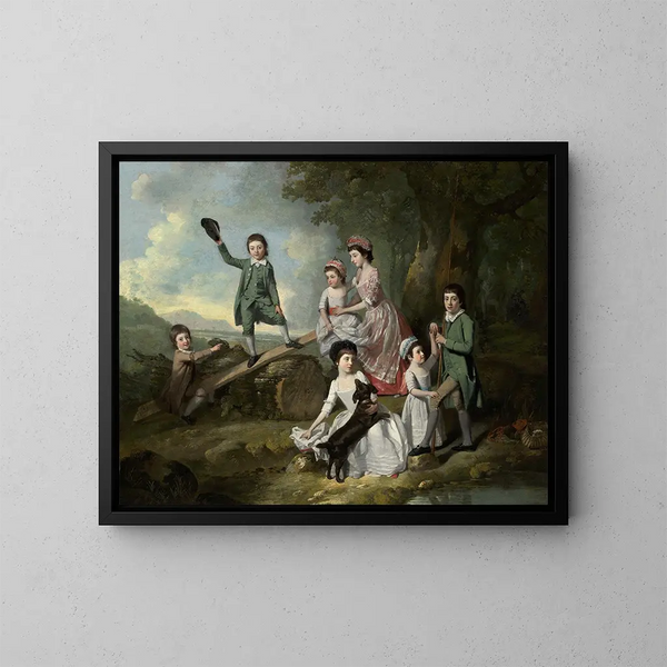Les enfants Lavie - Johan Joseph Zoffany — framed artwork on a wall