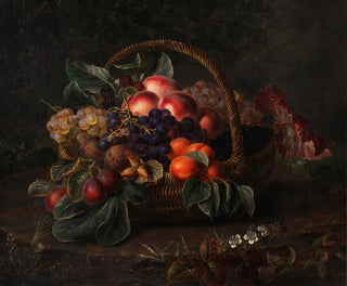 Still life with fruit basket - Johan Laurentz Jensen — artwork view
