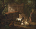 Ruins antiques entourées de trois bergers et de quelques chèvres - Johan Mandelberg — artwork view
