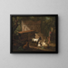 Ruins antiques entourées de trois bergers et de quelques chèvres - Johan Mandelberg — framed artwork on a wall