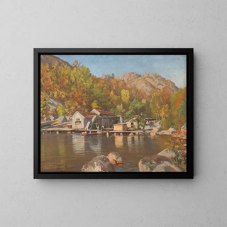 Sawmill - Johan Nielssen — framed artwork on a wall