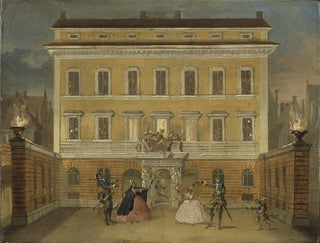 Monkeys acting in front of the governor's house in Stockholm - Johan Pasch the Elder — artwork view
