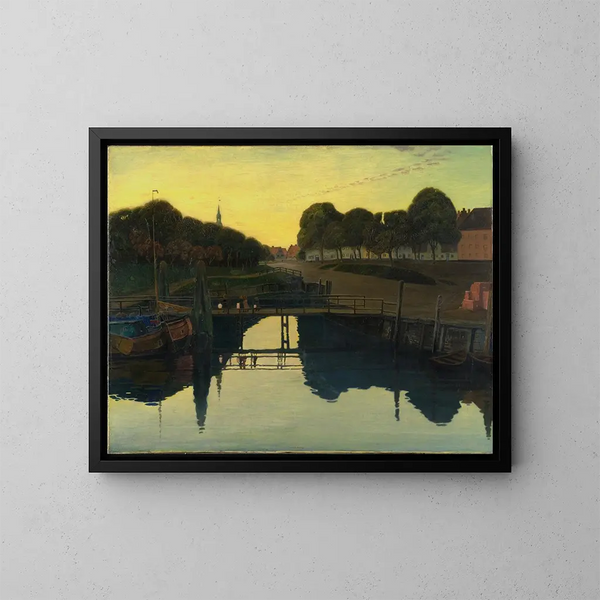 Summer Night Painting at Tønning - Johan Rohde — framed artwork on a wall