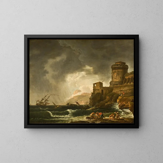 A shipwreck - Johan Sevenbom — framed artwork on a wall