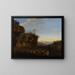 Italian landscape painting with figures - Johan van Haensbergen — framed artwork on a wall