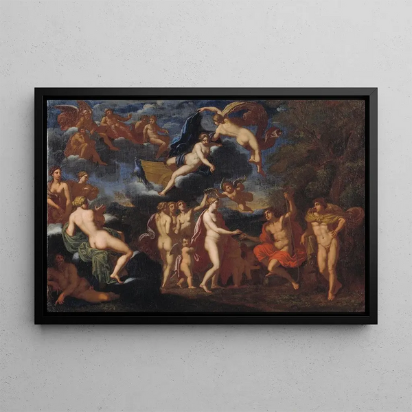 Paris offering Venus the apple - Johan van Haensbergen — framed artwork on a wall