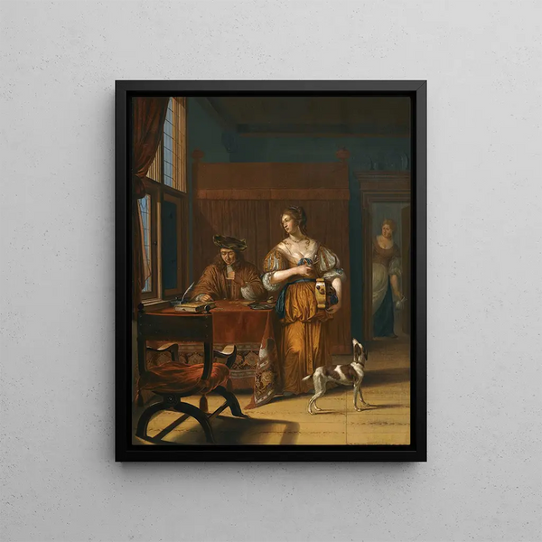 The Money Changer - Johan van Haensbergen — framed artwork on a wall