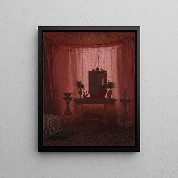 A bedroom at Bernstorff Palace near Copenhagen - Johan Vilhelm Gertner — framed artwork on a wall
