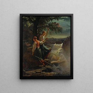 Johan Zakarias Blackstadius - Two Peasant Girls Listening to the Playing of the WaterSprite.webp