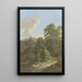 View of a castle ruin in the foreground a shepherd with flock - Johann Albrecht Friedrich Rauscher — framed artwork on a wall