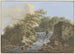 Cascade between two rocks, on the right two fishermen - Johann Albrecht Friedrich Rauscher — artwork view