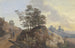 Group of Trees with Rocks Between Two Paths, on the Left Two Men, One on Horseback, on the Right Two Figures and a View in the Distance - Johann Alexander Thiele — artwork view