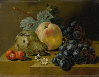 Still life with ripening fruits on a stone ledge - Johann Amandus Winck — artwork view