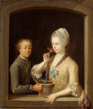 Johann Andreas Herrlein - A Woman and a Young Man at a Window.webp