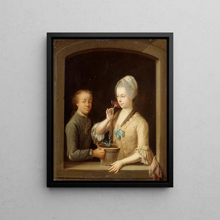 Johann Andreas Herrlein - A Woman and a Young Man at a Window.webp