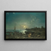 Coastal scene by moonlight - Johann Anton Castell — framed artwork on a wall
