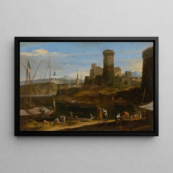 Sea View Painting II - Johann Anton Eismann — framed artwork on a wall