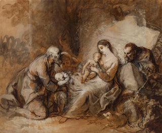 The Holy Family with Saint John the Baptist, Saint Elizabeth, and Saint Zechariah - Johann Anton de Peters — artwork view