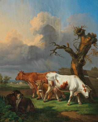 Johann Baptist Dallinger von Dalling - Cows Grazing in an Open Landscape.webp