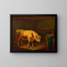 Cow in the Stable - Johann Baptist Dallinger von Dalling the Younger — framed artwork on a wall