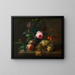Still life with flowers and fruits - Johann Baptist Drechsler — framed artwork on a wall