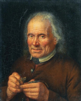 Johann Baptist Hchle - Alter Bauer sein Pfeifchen stopfend.webp