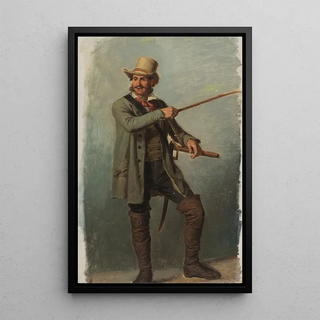 Johann Baptist Kirner - Badischer Freischrler in Schaftstiefeln mit Degen und Gewehr.webp