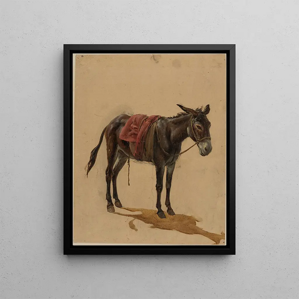 Donkey - Johann Baptist Kirner — framed artwork on a wall
