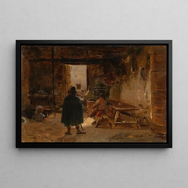 In the wine cellar - Johann Baptist Kirner — framed artwork on a wall