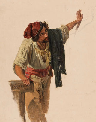 Johann Baptist Kirner - Italiener mit Kinnbart sich mit der linken Hand absttzend.webp