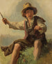 an Italian boy sitting on a hay cart - Johann Baptist Kirner — artwork view