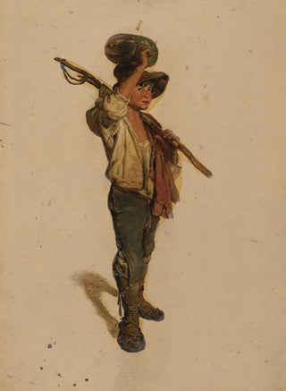 Johann Baptist Kirner - Italienischer Hirtenjunge einen Krbis auf dem Kopf haltend.webp