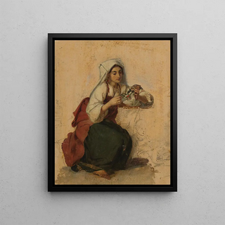 Johann Baptist Kirner - Junge Italienerin mit einer Schildkrte in der linken Hand.webp