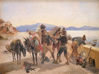 the thieves attacking travelers - Johann Baptist Kirner — artwork view