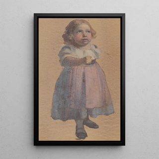 Johann Baptist Kirner - Stehendes kleines Mdchen den rechten Arm vorgestreckt unvollendet.webp