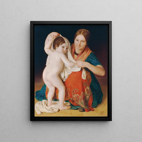La chemise fraîche - Johann Baptist Reiter — framed artwork on a wall