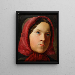 Johann Baptist Reiter - Junge Frau mit rotem Kopftuch.webp