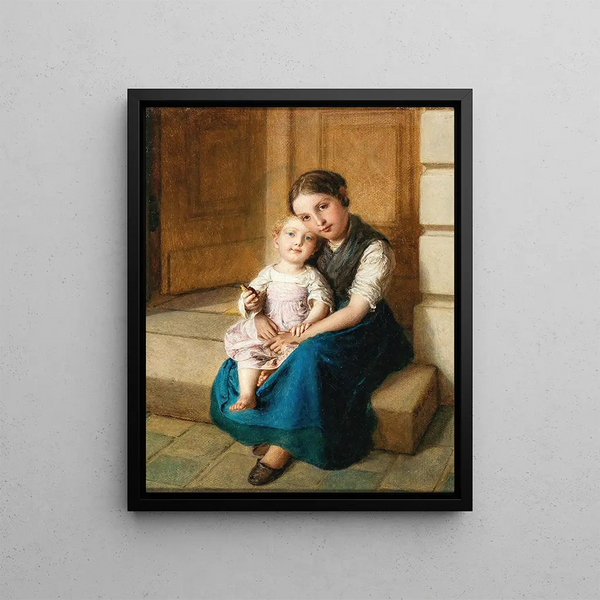 Fraternal Love - Johann Baptist Reiter — framed artwork on a wall